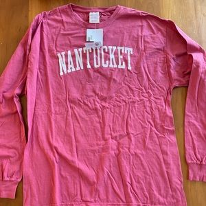Brand New Men’s XL Comfort Wash Nantucket Red Collegiate Long Sleeve T-Shirt